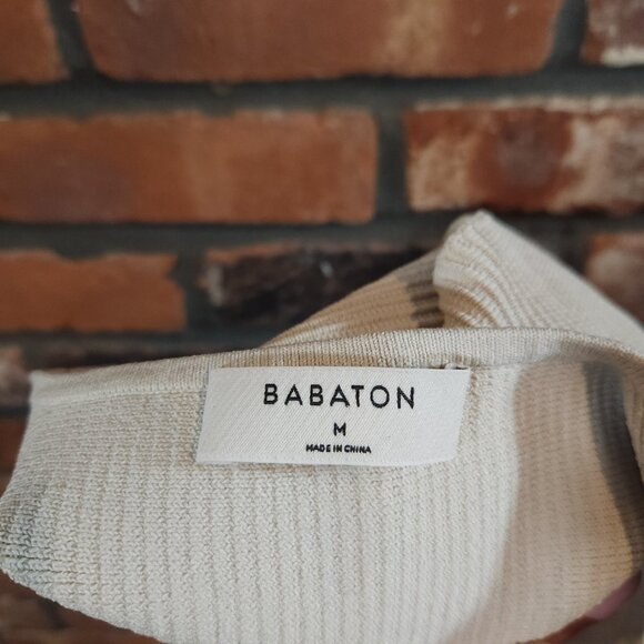 Babaton Aritzia Sculpt Knit Square Neck Cropped Ribbed Tank Top Women's M - Picture 7 of 7